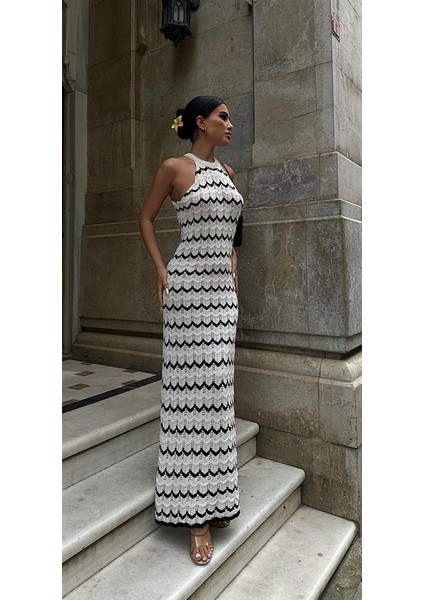 Melina Ajurlu Halter Yaka Elbise 2774