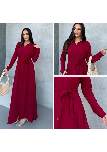 Salaş Kuşak Detay Gömlek Elbise fırsatları