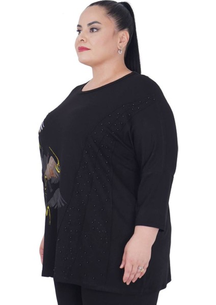 Kadın Büyük Beden Siyah Oversize Şık Uzun Kollu Bluz fiyatları