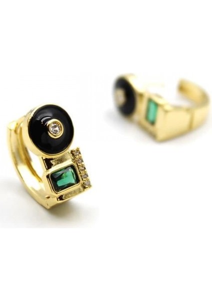 Taşlı Küpe - Yeşil