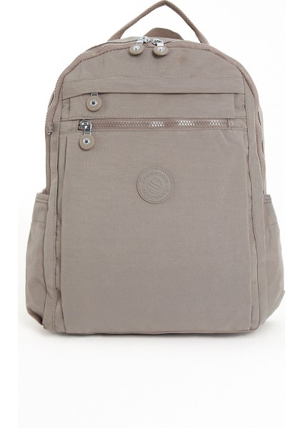 Çok Cepli Kadın Sırt Çantası Orta Boy Günlük HV3059 Vizon