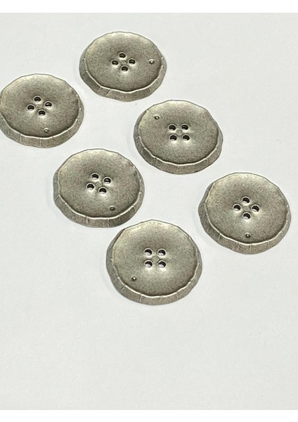 Italyan Kaban Hırka Düğmesi / 6 Lı Set / 2,5 cm / Gümüş Vintage / M03256 fırsatları