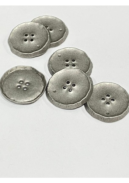 Italyan Kaban Hırka Düğmesi / 6 Lı Set / 2,5 cm / Gümüş Vintage / M03256 indirimleri