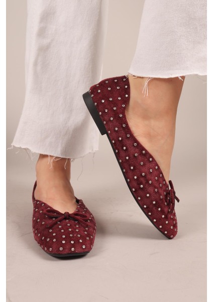 Botrop Fiyonklu Süet Babet Bordo fırsatları