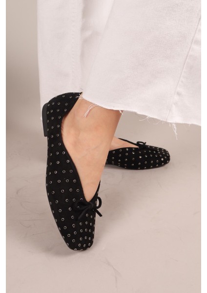 Botrop Fiyonklu Süet Babet Siyah modelleri