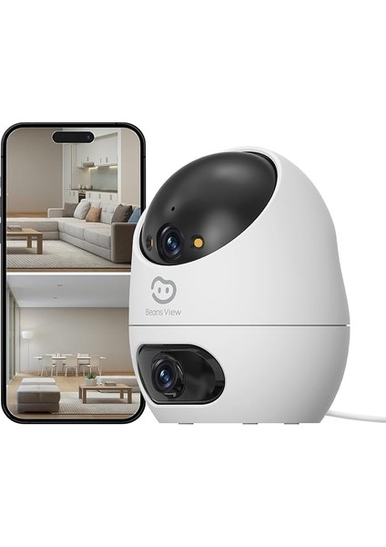 D220 2k + 2k (3mp + 3mp) Iç Mekan Kamera, Çift Lens, 2.4 Ghz Wi-Fi, 360° Izleme, Renkli Gece Görüşü, Kişi Algılama, Otomatik Takip, Sd Kart/bulut Depolama, ALEXA UYUMLU (D220)