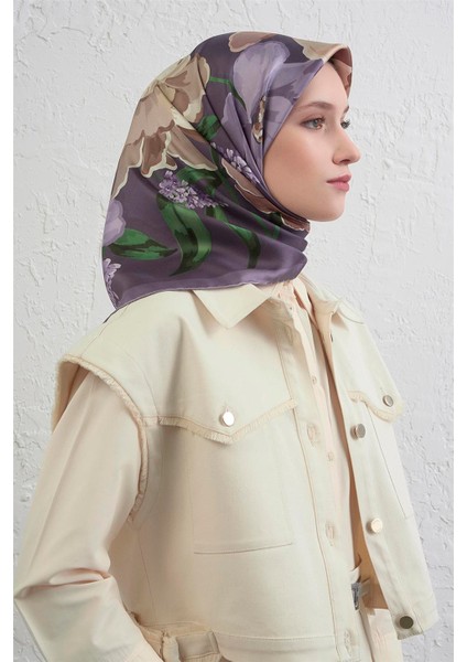 Çiçek Desenli Saf Ipek Twill Eşarp 9414D 84 fiyatları