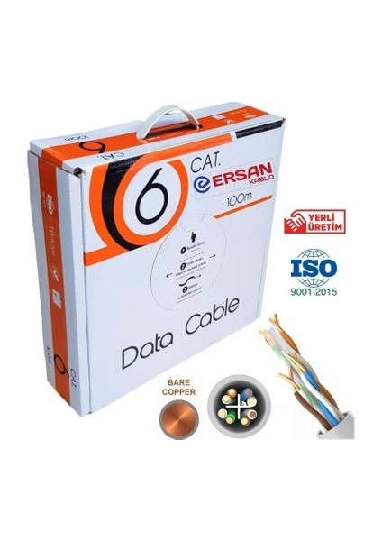 Ersan 100MT Cat6 U-Utp 23 Awg (Bakır) Network Kablosu