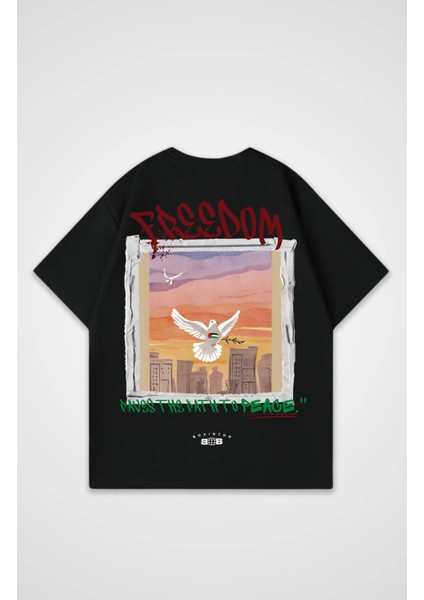 Kelebek Kadın Pamuklu Baskılı Tişört – Oversıze Kalıp – 1. Sınıf Kaliteli Kumaş