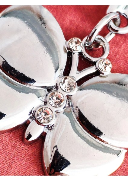 Gümüş Renkli Üç Boyutlu Kelebek Metal Anahtarlık fırsatları