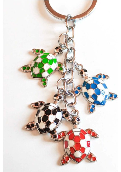Farklı Renklerde Zincirli Kaplumbağalardan Oluşan Metal Anahtarlık fiyatları