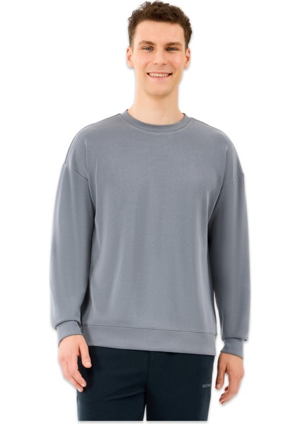 S2510041 M Loose Crewneck Sweat Gri Erkek Sweatshirt