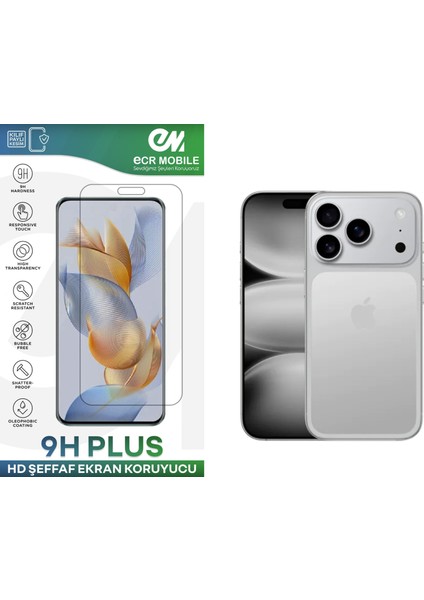 Iphone 17 Pro ile Uyumlu Ekran Koruyucu 9h Esnek Nano Cam Şeffaf