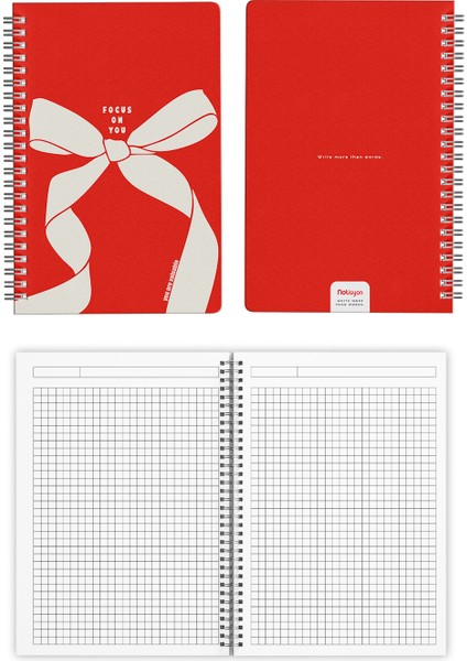 A5 Spiralli Okul Defteri 120 Sayfa 4’lü Set, 2 Çizgili - 2 Kareli Defter, Notebook, Ders Programlı indirimleri