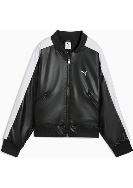T7 Kadın Siyah Deri Ceket (633479-01)