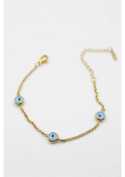 Nazarlı Zincir Çelik Bileklik - Altın fiyatları