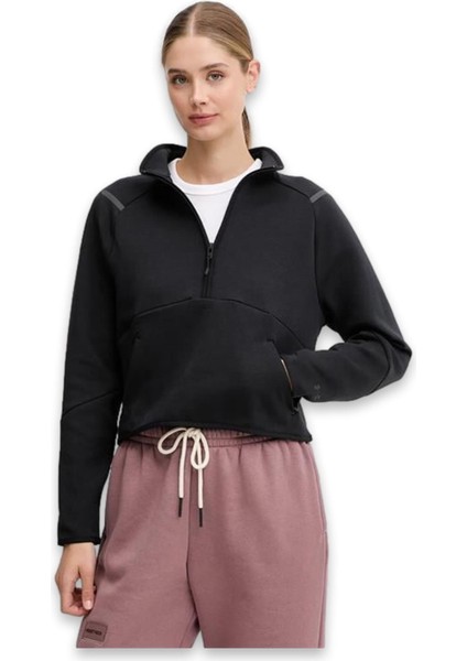 6003671 Unstoppable Flc Hz Full Zip Sweat Siyah Kadın Sweatshirt