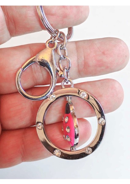 Ortası Hareketli Uğur Böceği Halka Metal Anahtarlık indirimleri