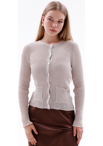 Önden Düğmeli Ince Simli Triko Hırka fiyatları