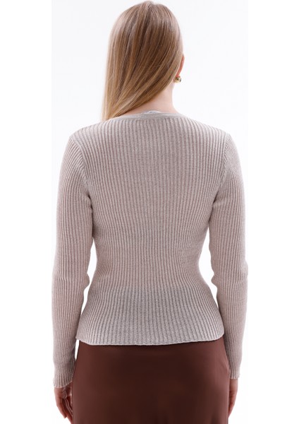 Önden Düğmeli Ince Simli Triko Hırka modelleri