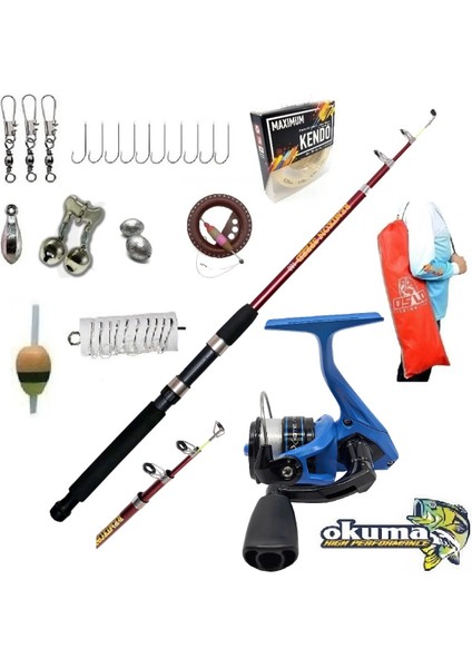 Okuma X-Otic Xt-20 210CM 10-30GR Remixon Speed Lüx Tam Takım Çocuk Olta Takımı Seti