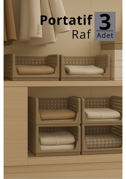 Mithra Life 3 Lü Kayar Raf Organizer – Bej Rengi Dolap Içi Kıyafet, Aksesuar Düzenleyici MIT1259 modelleri