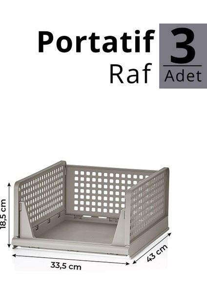 Mithra Life 3 Lü Kayar Raf Organizer – Bej Rengi Dolap Içi Kıyafet, Aksesuar Düzenleyici MIT1259 fırsatları