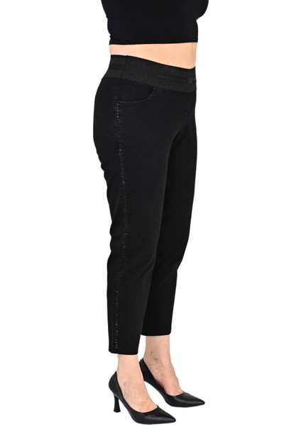 Kadın Büyük Beden Siyah Boru Paça Yüksek Bel Toparlayıcı Pantolon modelleri