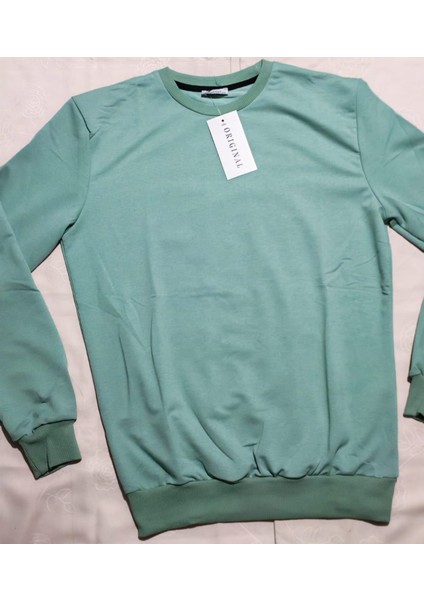 Unisex Bisiklet Yaka Sweatshirt