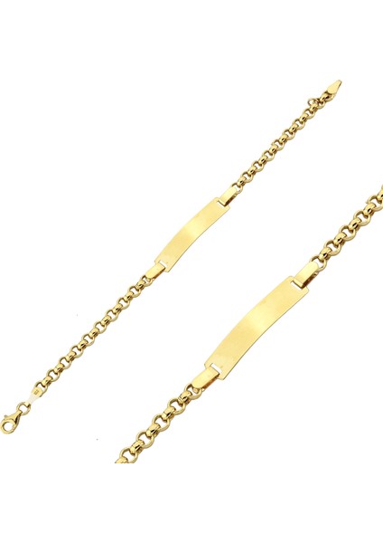 Altın Plakalı Çocuk Bileklik