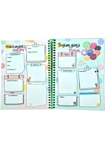 Zamansız Haftalık Ajanda Planlayıcı, Resimli, Spiralli, Sticker'lı Planlayıcı Ajanda indirimleri