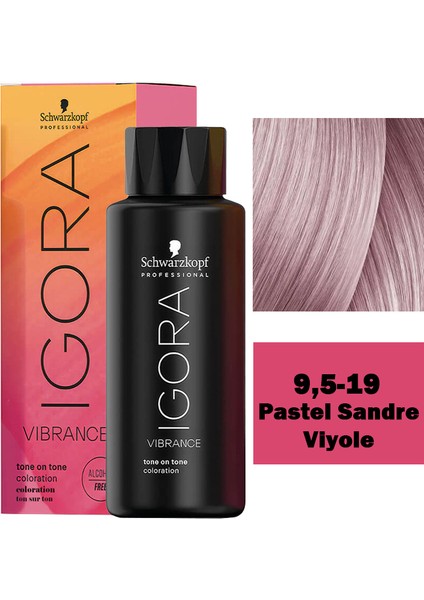 Igora Vibrance Tone On Tone Coloration - Saç Boyası No: 9,5-19 Pastel Sandre Viyole 60ML