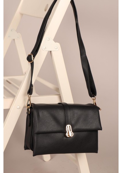 Üç Bölmeli Çapraz Kadın Çanta Siyah
