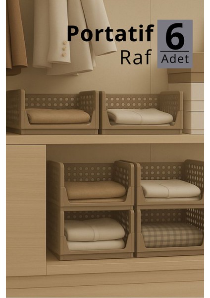 Mithra Life 6 Lı Kayar Raf Organizer – Bej Rengi Dolap Içi Kıyafet, Aksesuar Düzenleyici MIT1260 modelleri