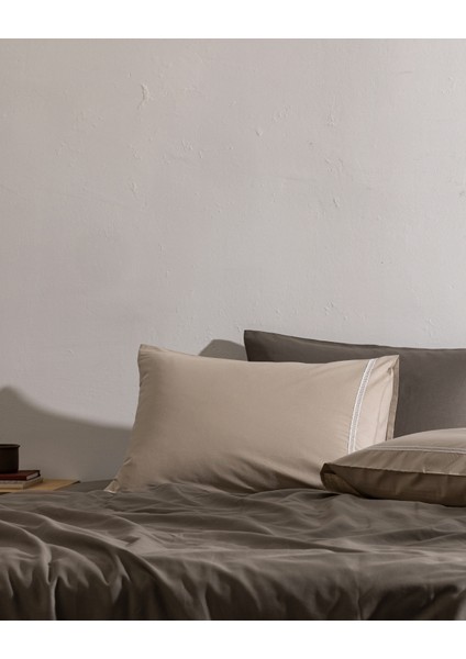 Modena %100 Pamuk 2'li Yastık Kılıfı - Bej/beyaz fiyatları