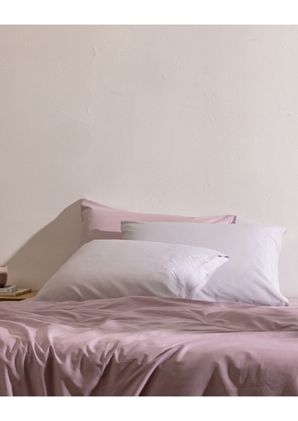 Soleil %100 Pamuk 2'li Yastık Kılıfı - Gri/beyaz fiyatları