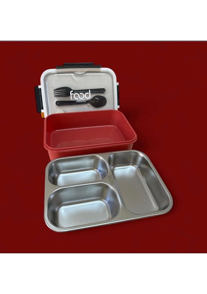 Paslanmaz Çelik Yemek Saklama ve Taşıma Kabı Kırmızı 620 ml P-1414 fiyatları