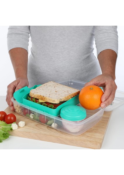 To Go Collection Büyük Bento Kutusu Plastik Öğle Yemeği ve Yiyecek Saklama Kabı, 7,4 Fincan, Çok Bölmeli, Renk Değişimi | Bpa Içermez, Büyük Boy (4'lü Paket) fiyatları