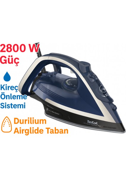 270 ml Su Haznesi ,2800W Gücüyle FV6846 Ultragliss Plus Buharlı Ütü Mavi modelleri