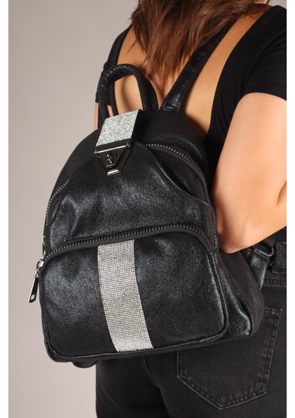 Taşlı Sultan Sırt Çantası Siyah