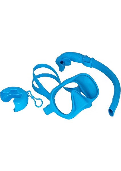 Dalış Maske ve Şnorkel Seti Mavi Qs-12