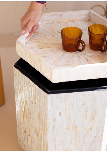 Sedef Tabure Yan Sehpa 38X33X47 cm TLC0131 fırsatları