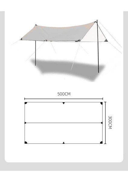 Glamping 500*300 cm Tarp Güneş ve Rüzgar Koruma Tentesi fırsatları