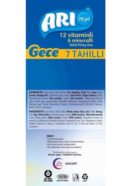 Mama Pirinç Unu 200GR Gece 7 Tahıllı Sütlü (2 Li Set) modelleri