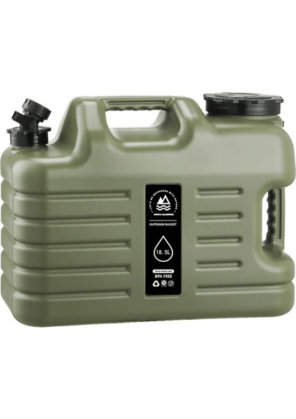 Açık Su Konteyneri Piknik Kamp Içme Kova Depolama Taşıyıcı Yeşil 18L