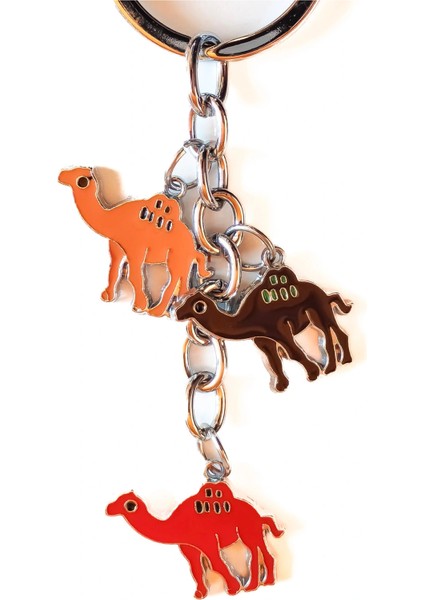 3 Farklı Deveden Oluşan Metal Anahtarlık