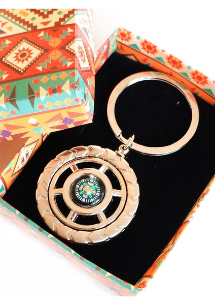 Metal Pusula Anahtarlık