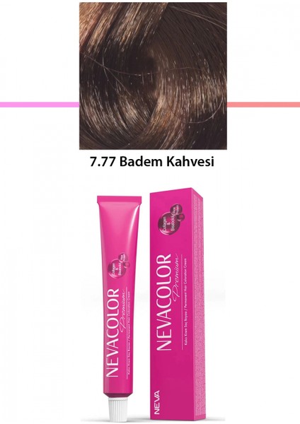 Premium 7.77 Badem Kahvesi - Kalıcı Krem Saç Boyası 50 G Tüp