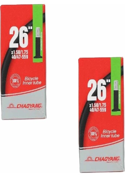 26 Jant 26X1.50/1.75 (40/47-559) Bisiklet Iç Lastiği Av 48 mm Kalın Motor Sibop x 2 Adet Kutulu