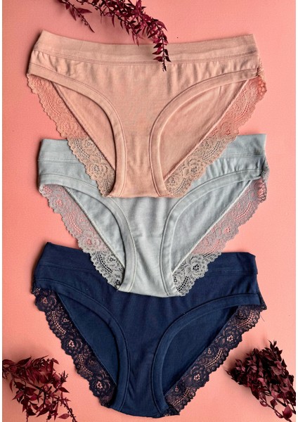 Softlace – 5'li Yumuşak Dantel Şık ve Rahat Modal Kumaş Kadın Külot modelleri